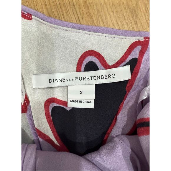 DVF Liluye Short Dress in African Violet Print 2 - Picture 4 of 6